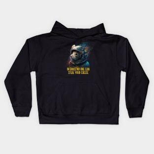 In space no one can steal your cheese Kids Hoodie